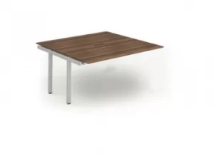 Image of B2B Ext Kit Silver Frame Bench Desk 1400 Walnut