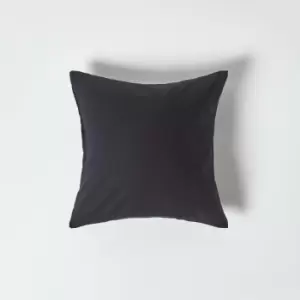 Image of Black Continental Egyptian Cotton Pillowcase 200 Thread Count, 40 x 40cm - Black - Black - Homescapes