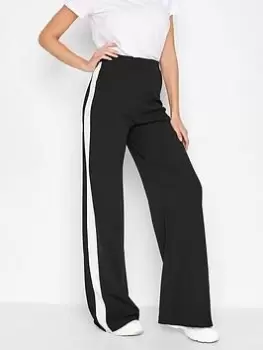 Image of Long Tall Sally Stripe Wide Leg Trousers - Black/ Ivory, Black, Size 20, Women