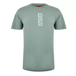 Image of Hugo Dalbula Logo Print T-Shirt - Green