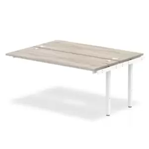 Image of Impulse Bench B2B Ext Kit 1600 White Frame Office Bench Desk Grey Oak
