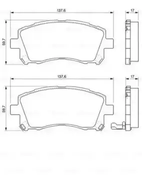Image of Bosch 0986424700 BP413 Brake Pad Set Disc Brake Front Axle