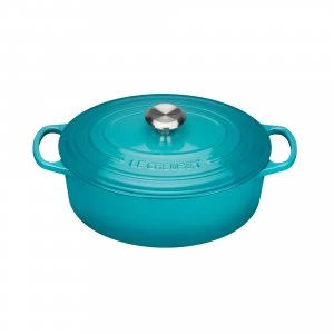 Image of Le Creuset Oval Casserole 27cm Teal