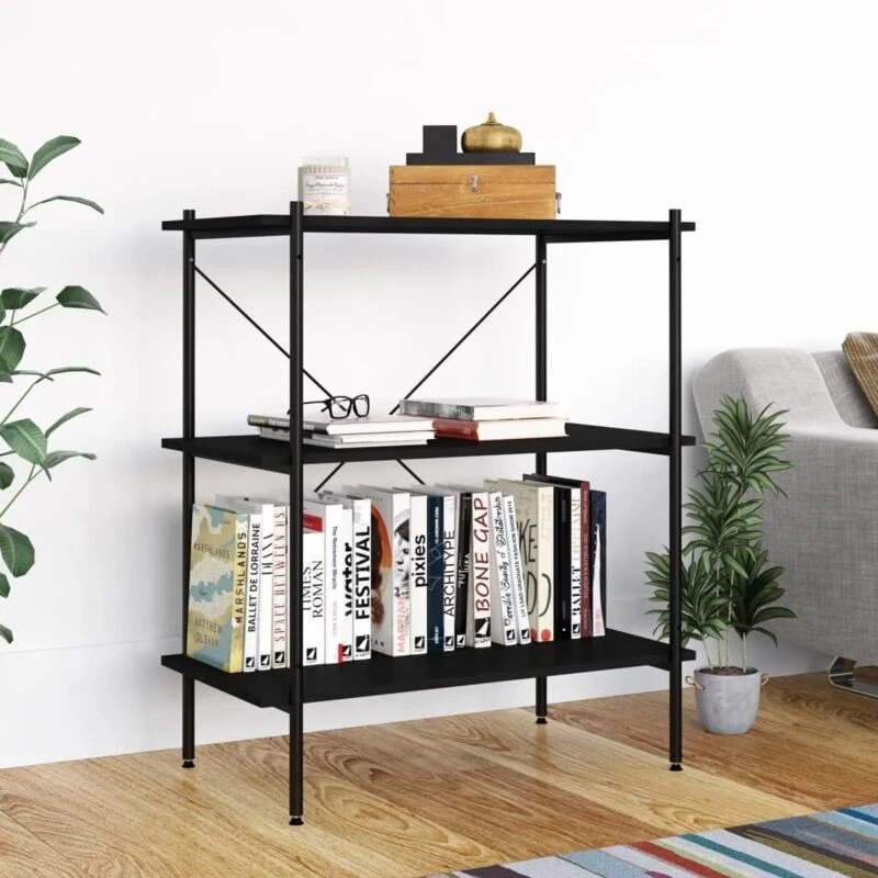 Image of VIDAXL 3-Tier Shelving Unit Black 80x40x92cm Vidaxl 8720286562932