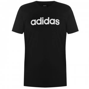 Image of adidas Mens Essentials Linear T-Shirt - Black/Raw White