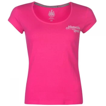 Image of NUFC Newcastle United FC Script T Shirt Ladies - Pink