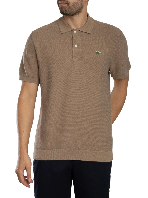 Image of Lacoste Classic Fit Knitted Polo Shirt Heather Viennois XXL