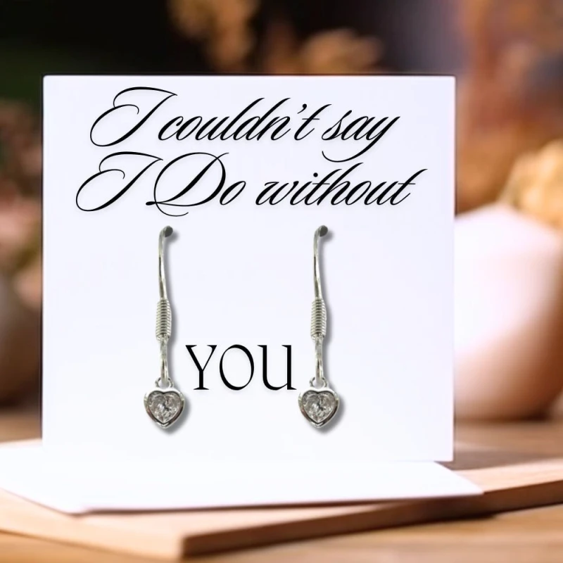 Image of Aye Do Gifts I Couldn't Say I Do Without You Heart Earrings & Card