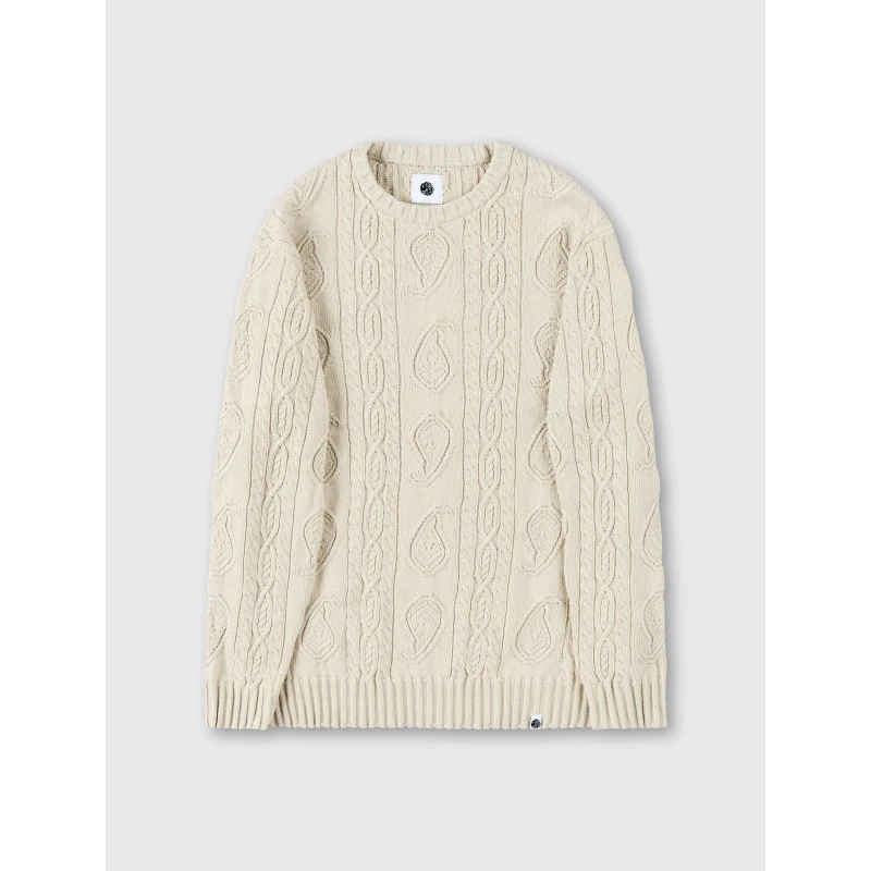 Image of Pretty Green Mens Marylebone Cable Knit Jumper Grey male Small