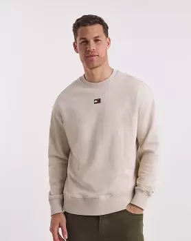 Image of Tommy Jeans Beige Badge Crew Sweat