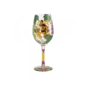 Image of Drink Happy Thoughts Wine Glass