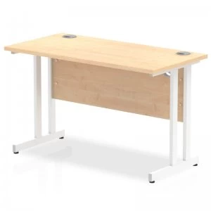 Image of Impulse 1200mm x 600mm Rectangular White Cantilever Leg Desk - Maple