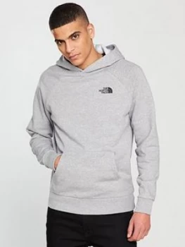 Image of The North Face Raglan Red Box Hoodie Light Grey Heather Size XL Men