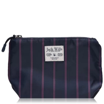 Image of Jack Wills Edwich Mini Makeup Bag - Pink Navy Strip
