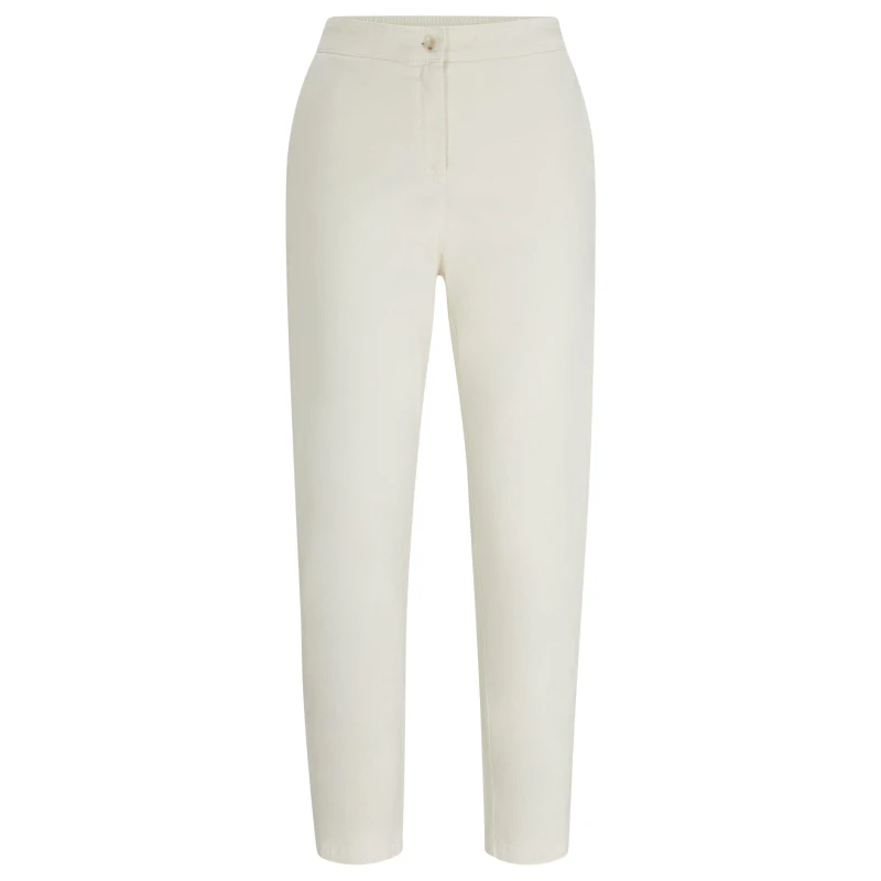 Image of Boss Womens Tolinda D Straight Leg Trousers Open White female 8 (S)