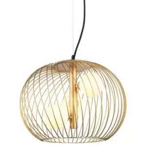 Image of Italux Lighting - Italux Clarisa - Modern Hanging Pendant Golden 3 Light with Gold, White Shade, G9