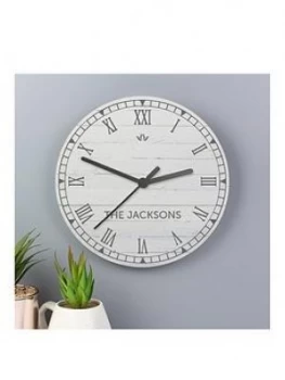 Image of Personalised Grey Rustic Style Wooden Clock