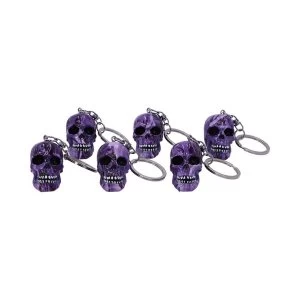 Image of Purple Romance (Set of 6) Skull Keyrings