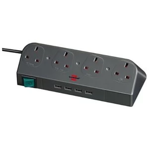 Image of Brennenstuhl Multi Socket "Desktop Power", with USB HUB, 4 Port
