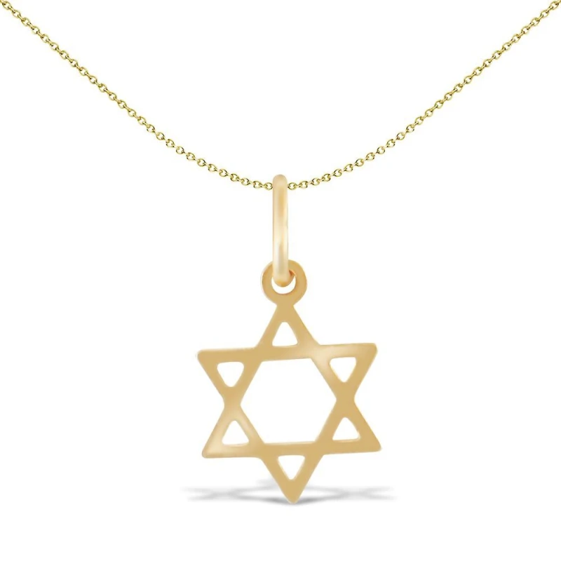 Image of Jewelco London 9ct Gold Magen David Star Charm Pendant - JPC228 Gold