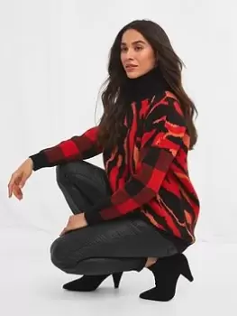 Image of Joe Browns Oh So Bold Jumper -red, Red, Size 8, Women