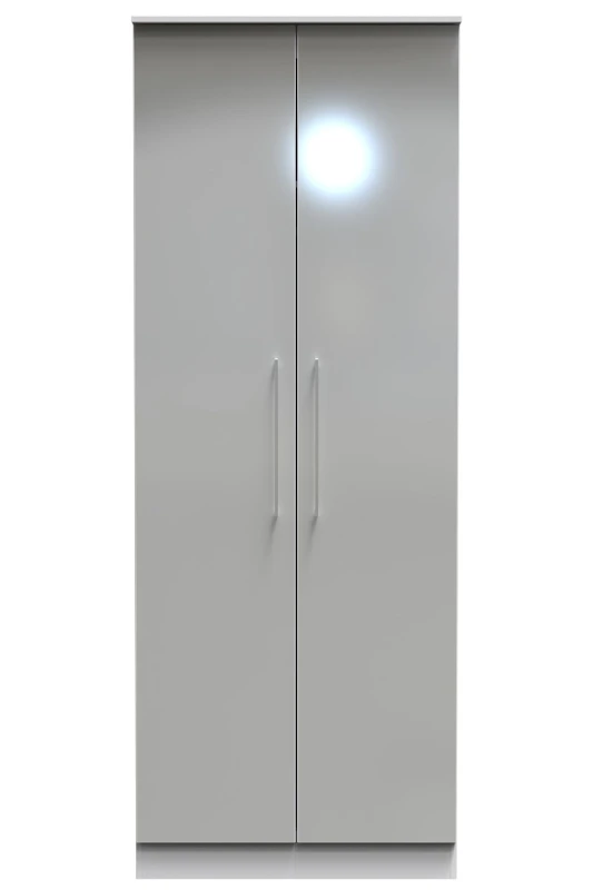 Image of Chester 2 Door Wardrobe In Uniform Grey & White (Ready Assembled)
