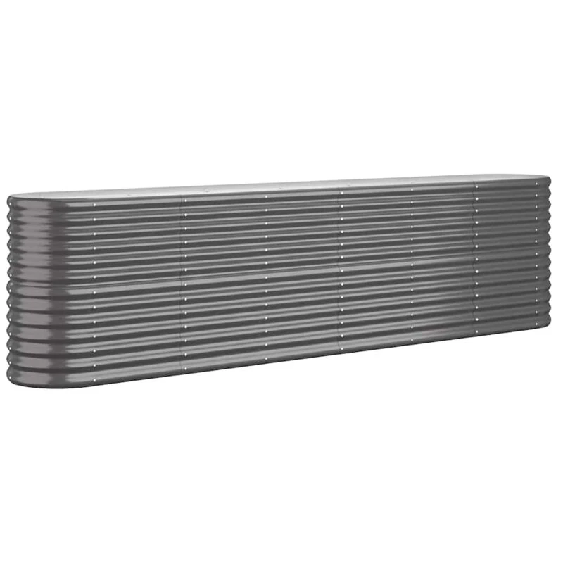 Image of vidaXL Garden Raised Bed Powder-coated Steel 260x40x68cm Anthracite, Grey 318906