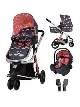 Image of Cosatto Giggle 2 in 1 i-Size Travel System Pushchair Bundle - Pretty Flamingo, Multi