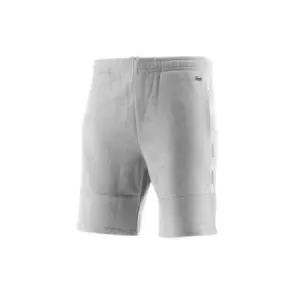 Image of Lacoste Silver Chine Grey Branded Bands Cotton Fleece Blend Shorts