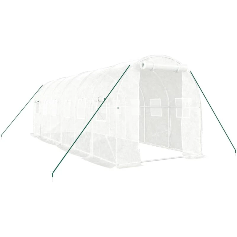 Image of vidaXL Greenhouse with Steel Frame White 12 m 6x2x2 m, White 3188029