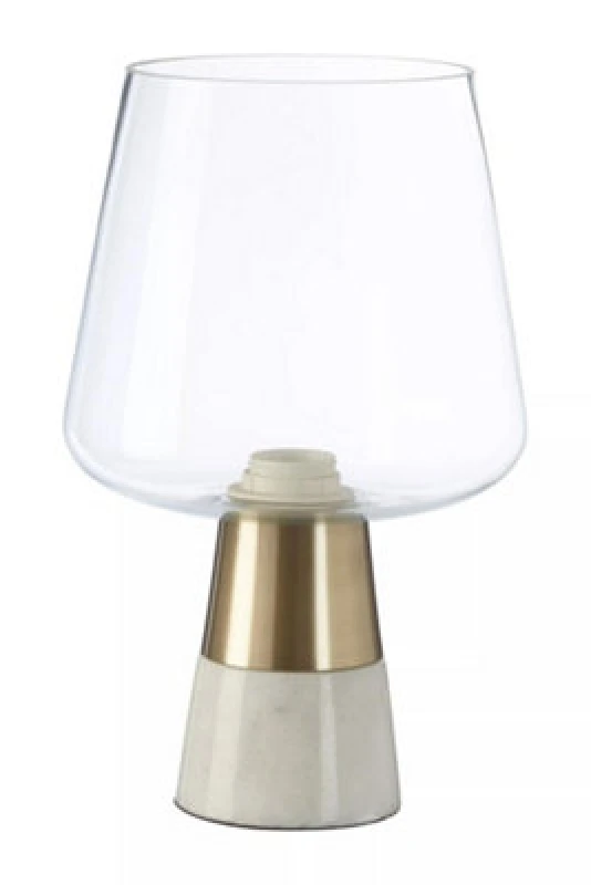 Image of Premier Housewares Interiors by Premier Glass Shade Edison Lamp Gold