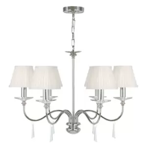Image of 6 Bulb Chandelier LIght Highly Polished Nickel LED E14 60W