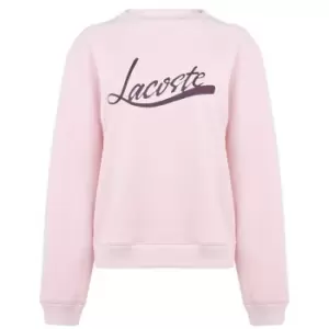 Image of Lacoste Script Crew Sweatshirt - Pink
