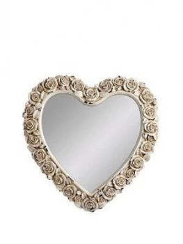 Image of Gallery Heart Shaped Mirror With Rose Detail