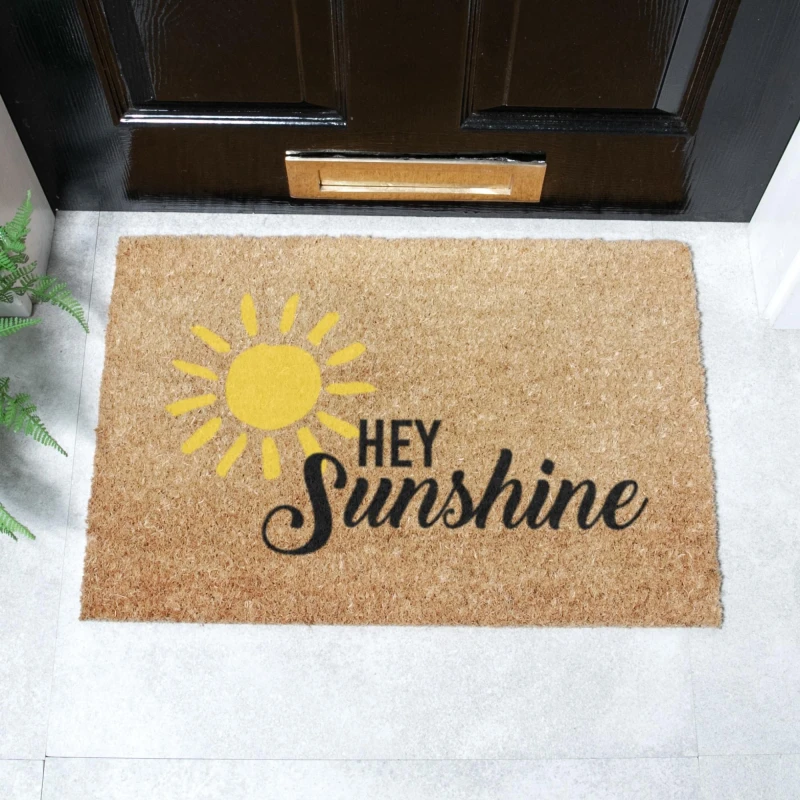 Image of Artsy Mats Hey Sunshine Doormat (60 X 40Cm), Brown 6040-HEYSUNSHIN