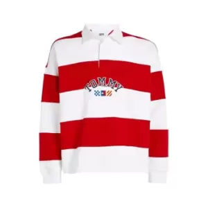 Image of Tommy Jeans Tjm Rlx Coloublock Archive Rugby - Red