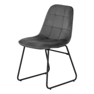 Image of Lukas Set of 2 Dining Chairs, Velvet Grey