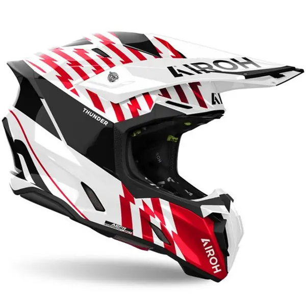 Image of Airoh Twist 3 Thunder Red White Offroad Helmet Size M