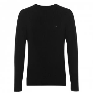 Image of Calvin Klein Rib Crew Sweater - Black BEH