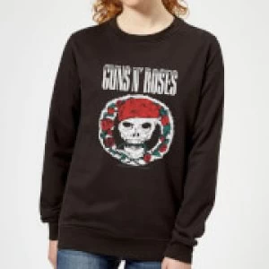 Image of Guns N Roses Circle Skull Womens Sweatshirt - Black