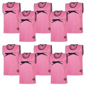 Image of Slazenger 10 Pack Mesh Hi Viz Training Bibs Youths - Pink