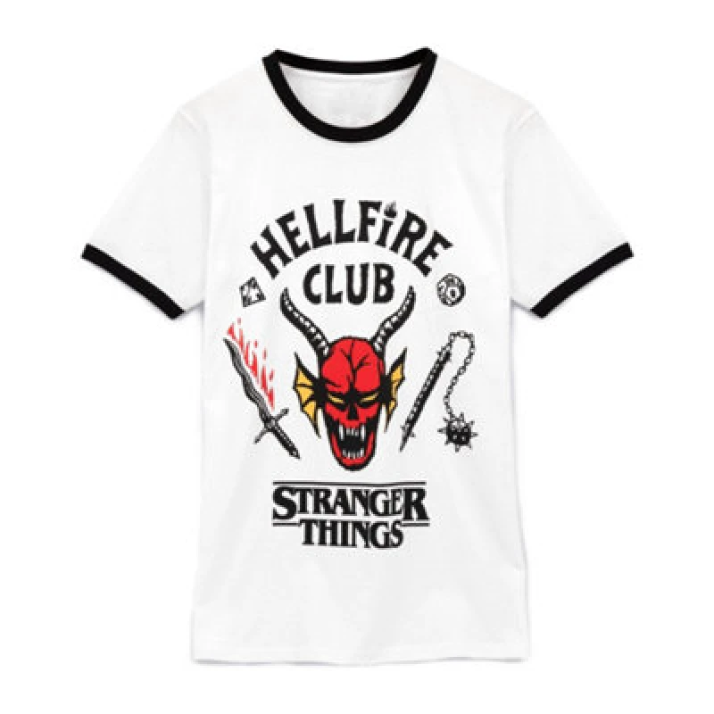 Image of Stranger Things Stranger Things Men Short Sleeved T-Shirt in White Size: Medium White M Male 5056549013273