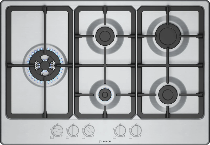 Image of Bosch PGM7B5K90 75cm Gas Hob - Stainless Steel