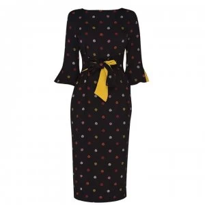 Image of Biba Tie Midi Dress - Logo Spot