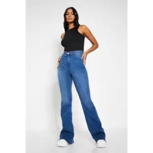 Image of I Saw It First Skinny Fit Flared Jeans - Blue
