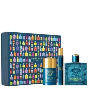Image of Versace Eros Gift Set 100ml Eau de Toilette + 10ml Eau de Toilette + 75ml Deodorant Stick