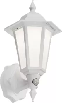 Image of KnightsBridge 230V IP54 8W LED Wall Lantern with Photocell Sensor - White