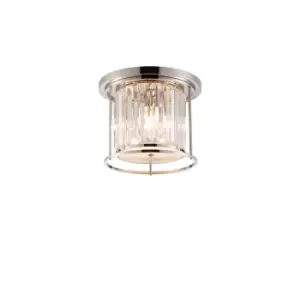 Image of Guilford Ceiling Lamp, 3 Light E27, Polished Nickel, Clear
