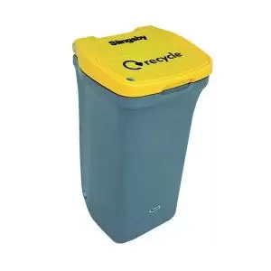 Image of VFM Designer Wheelie Bin Recycling No Lock 90 Litre Yellow 415720