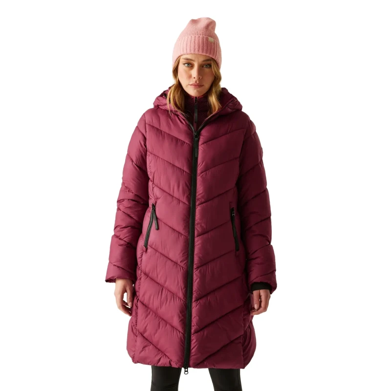 Image of Womens long hooded down jacket Regatta Anita Rouge Female 40